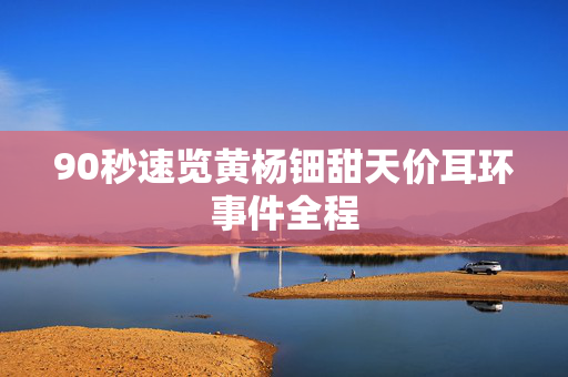 90秒速览黄杨钿甜天价耳环事件全程