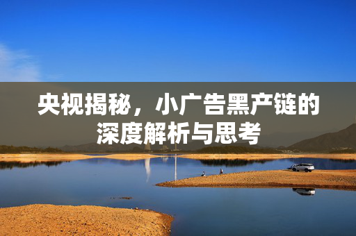央视揭秘，小广告黑产链的深度解析与思考